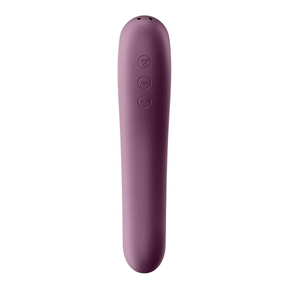 Вакуумный стимулятор с вибрацией Satisfyer Dual Kiss Wine Red фото 4