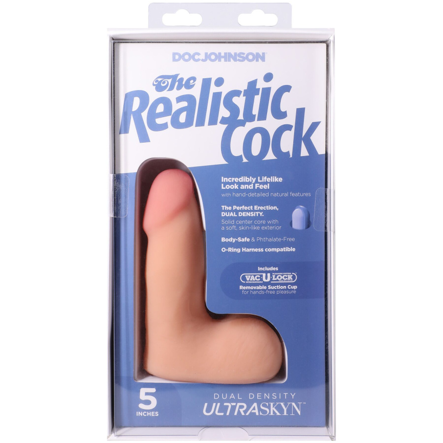 Фалоімітатор Doc Johnson The Realistic Cock ULTRASKYN - 5 Inch with Balls Vanilla фото 10