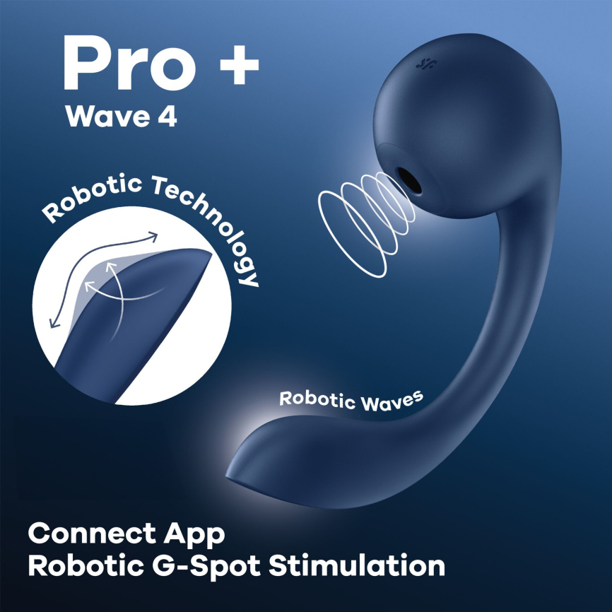 Смарт-стимулятор точки G + вакуумний стимулятор клітора Satisfyer Pro+ Wave 4 Connect App фото 6