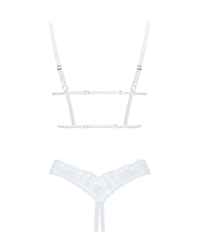 Еротичний комплект Obsessive Heavenlly 2-pcs cupless set XS/S, відкриті груди, з доступом фото 4