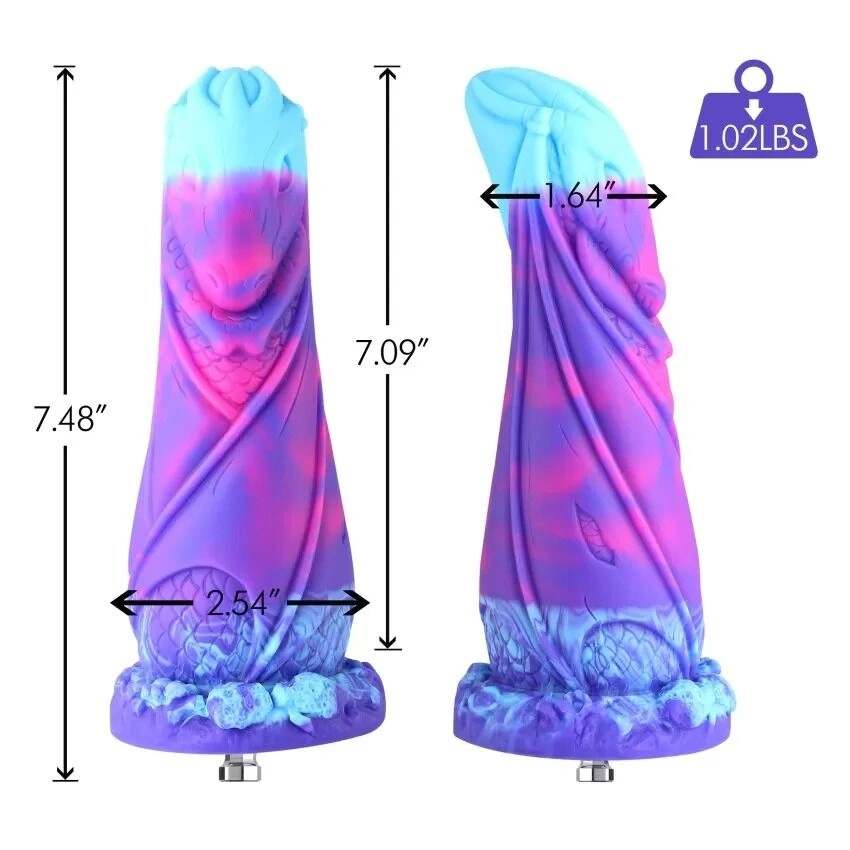 Фаллоимитатор для секс-машин Hismith 7.48″ Silicone Dildo HSA139 Monster Series, система KlicLok фото 2