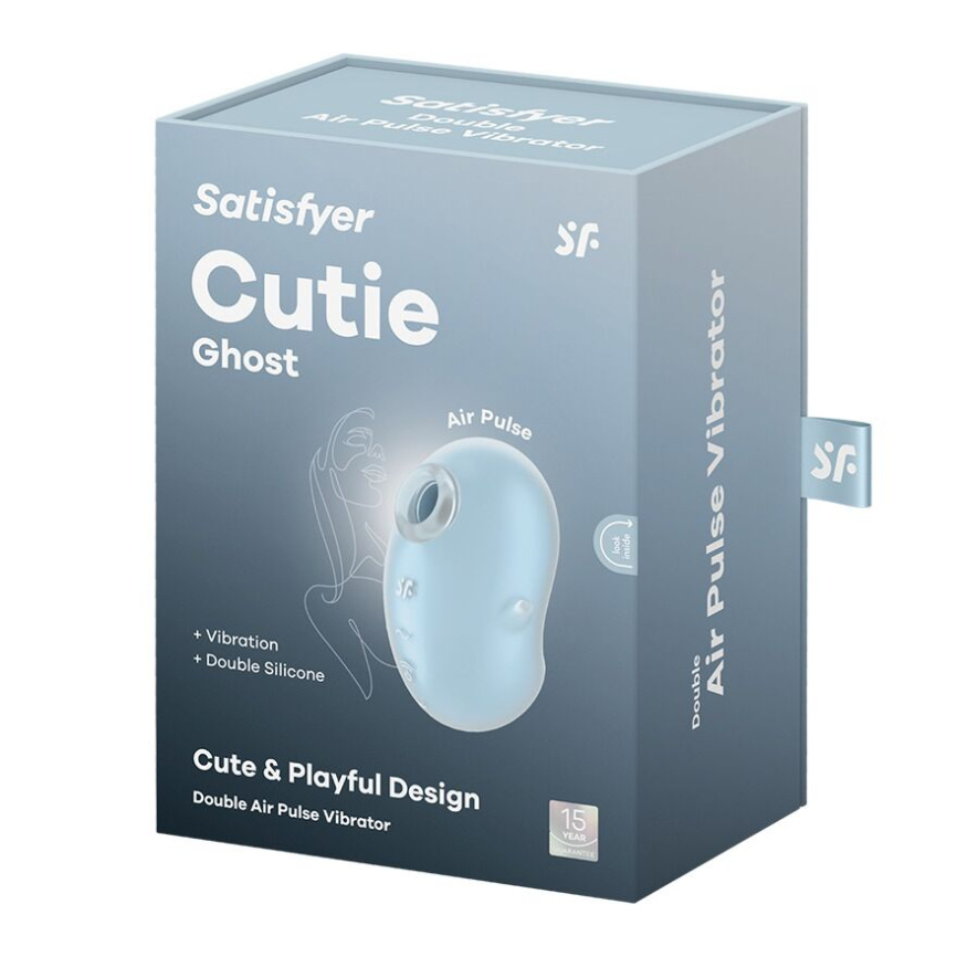 Вакуумний кліторальний стимулятор з вібрацією Satisfyer Cutie Ghost Blue фото 5