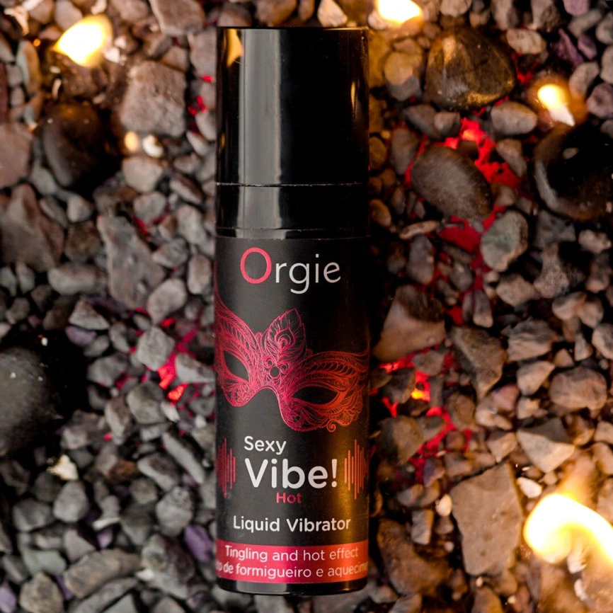 Жидкий вибратор Orgie Sexy Vibe! Hot, 15 мл, согревающий, очень мощный, со вкусом клубники фото 4