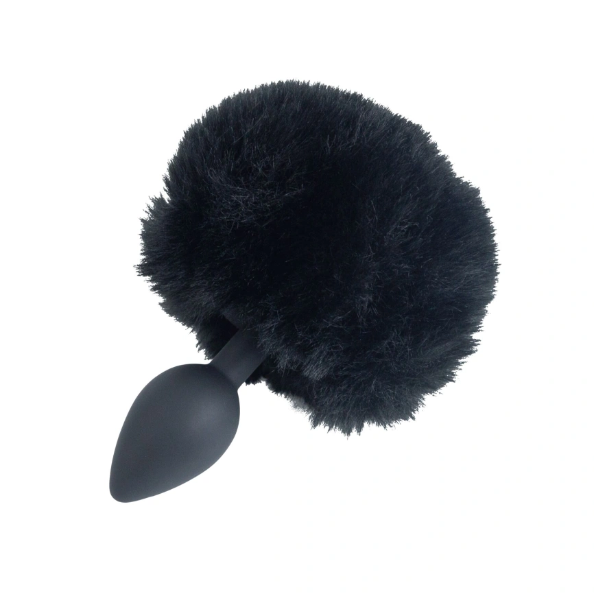 Анальная пробка с хвостом Punishment - Bunny Tail Silicone Anal Plug - Black фото 2