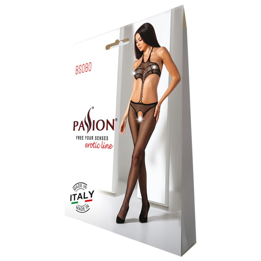 Відкритий бодістокінг Passion BS080 black фото 9