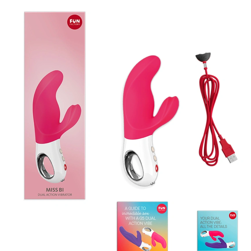 Вибратор-кролик Fun Factory MISS BI pink/white, 2 независимых мотора, диаметр 4,2 см фото 7
