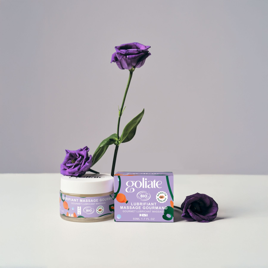 Масажна олія-лубрикант з ароматом та смаком фундука Goliate Couple Gourmand Noisette 50 мл фото 2