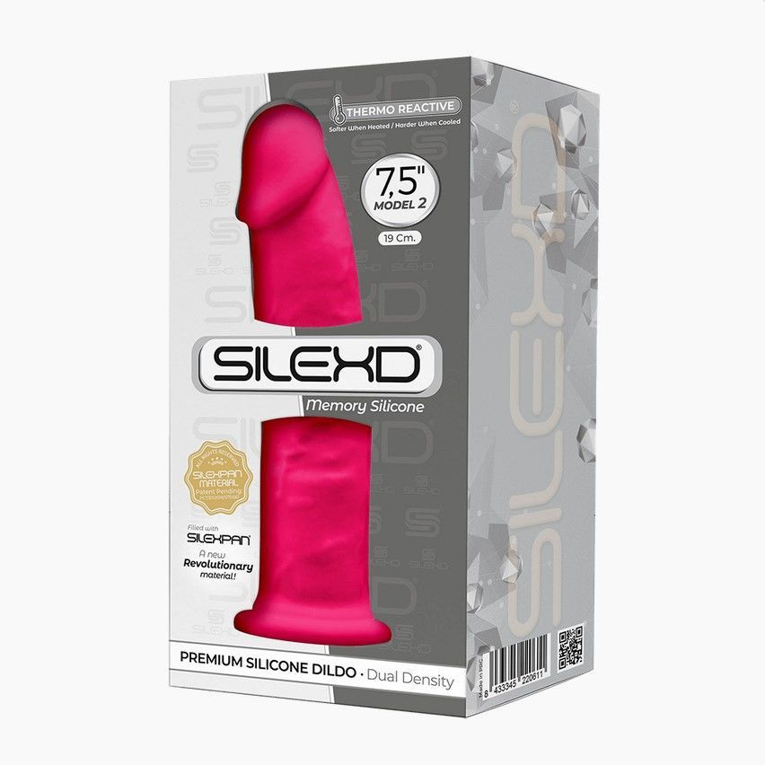 Фалоімітатор SilexD Henry Pink (MODEL 2 size 7.5in), двошаровий, силікон + Silexpan, діаметр 4,8 см фото 3