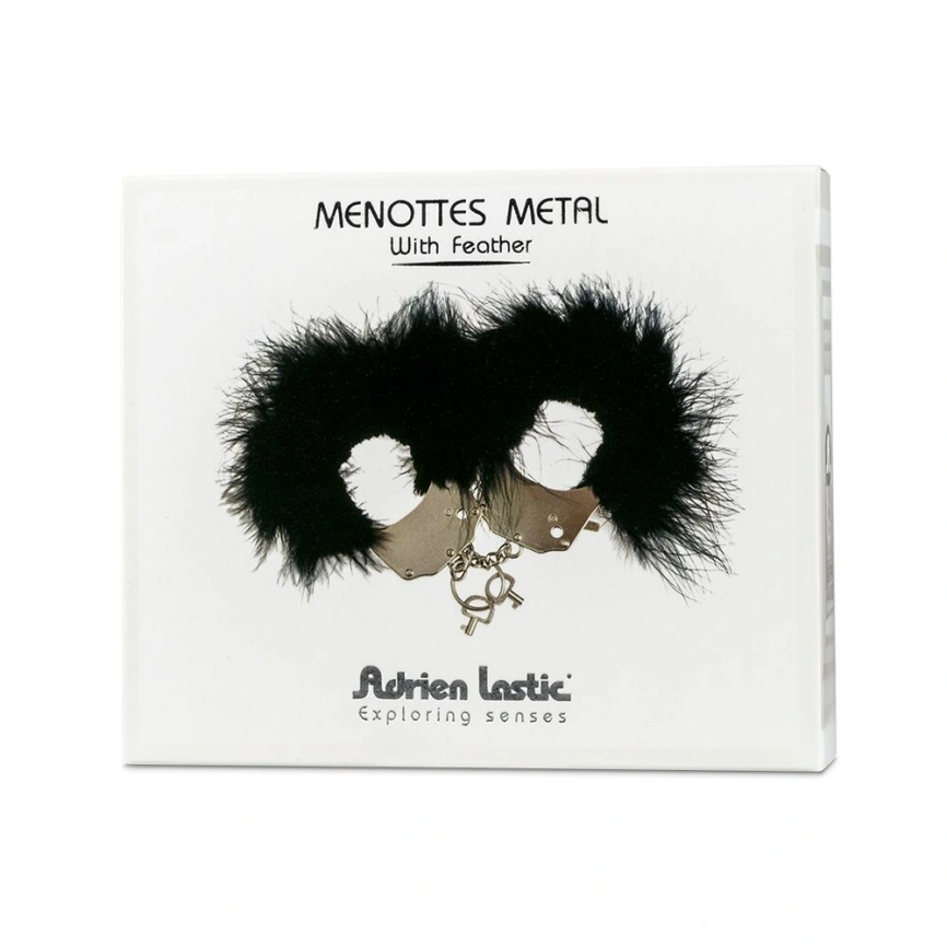 Наручники металлические Adrien Lastic Handcuffs White с белой пушистой отделкой фото 4