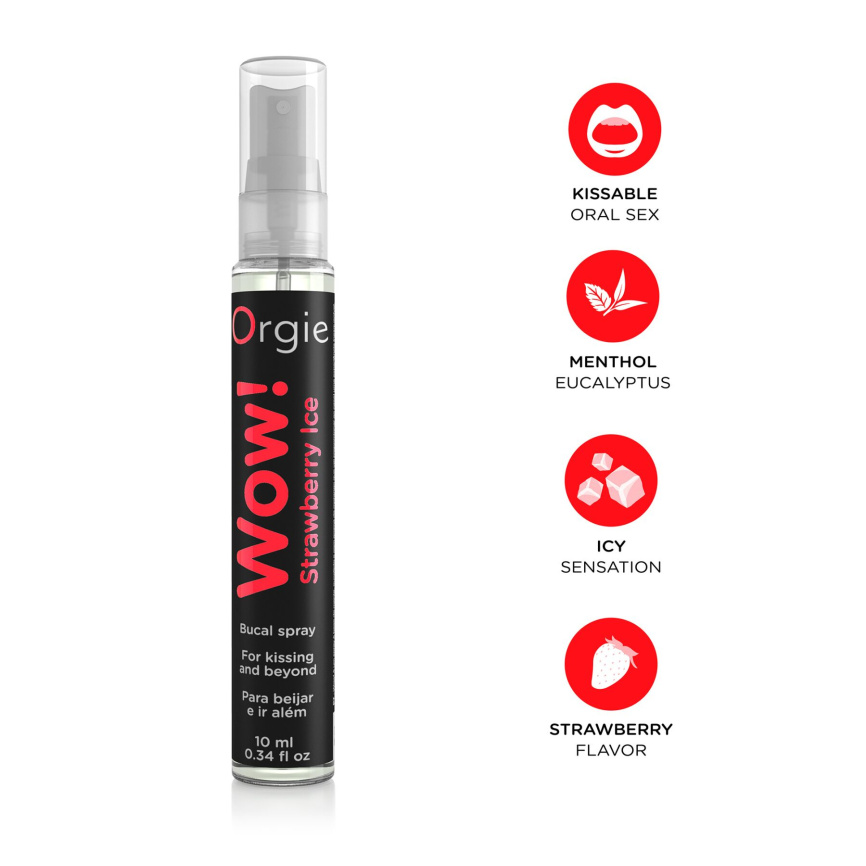 Спрей для орального сексу Orgie – Wow! Strawberry Ice (10 мл) з охолоджувальним ефектом фото 3