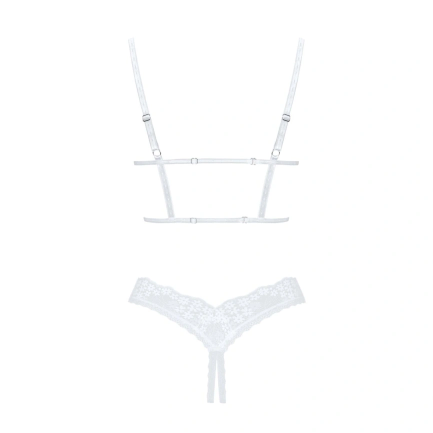 Эротический комплект Obsessive Heavenlly 2-pcs cupless set XS/S, открытая грудь, с доступом фото 9