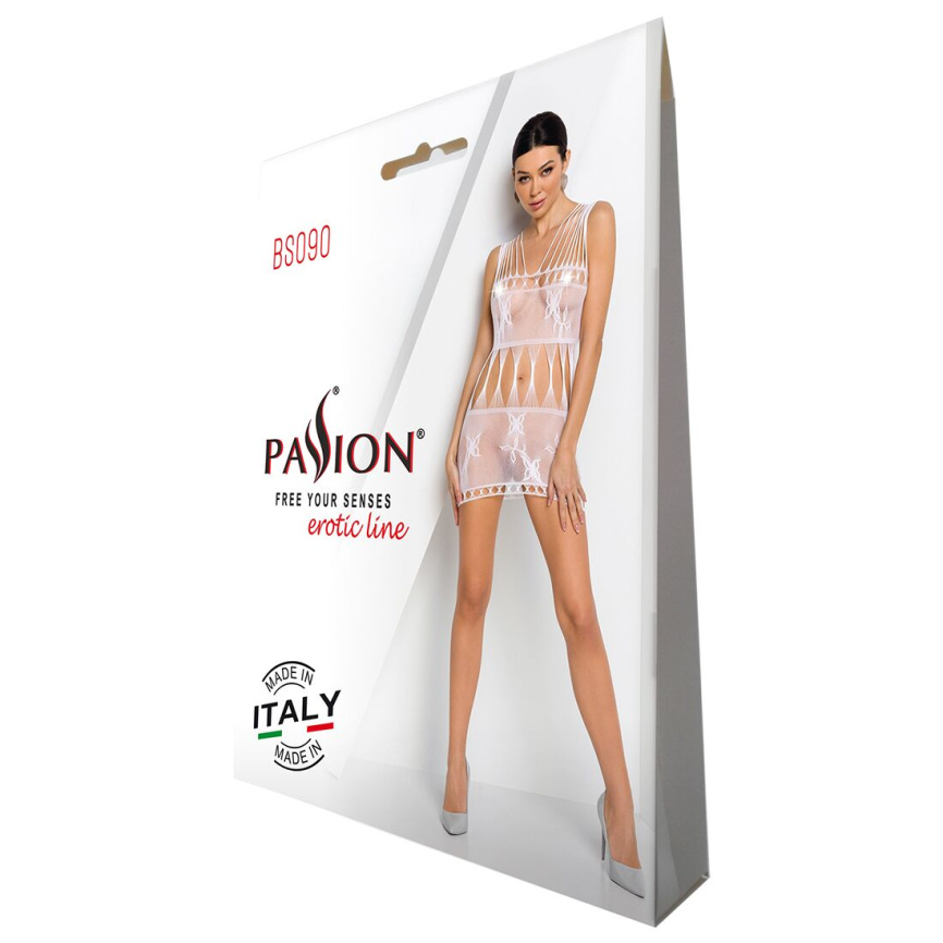 Бодістокінг мінісукня з метеликами Passion BS090 One Size white фото 6