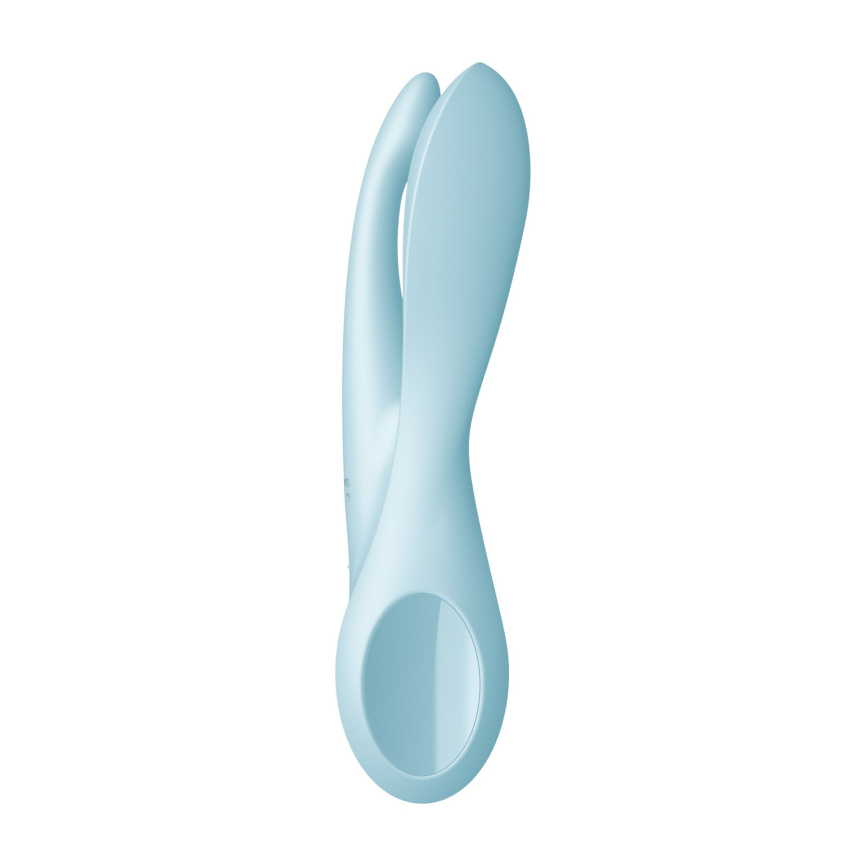 Кліторальний вібратор Satisfyer Threesome 1 Light Blue з трьома гнучкими пальчиками фото 3