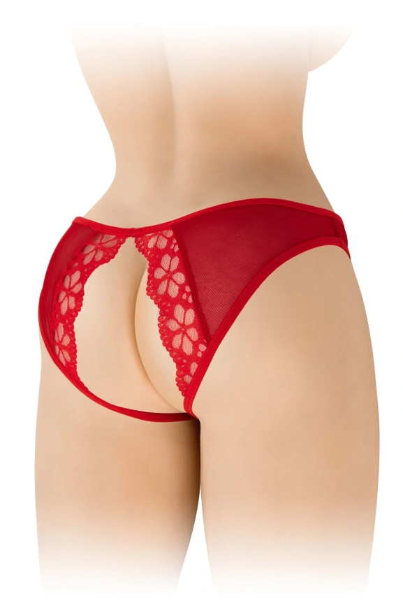 Трусики с открытым доступом Fashion Secret Ambre Red, сетка фото 2