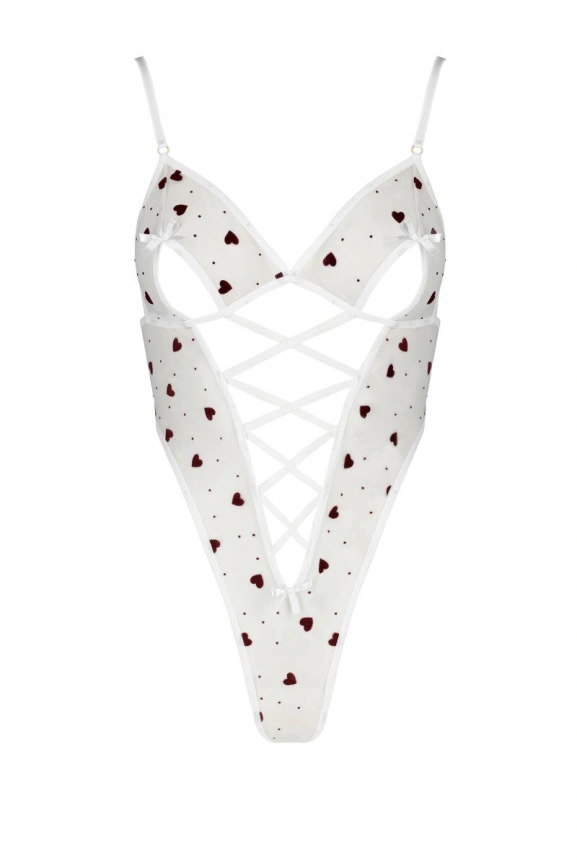 Эротическое боди с рисунком Passion LOVELIA BODY S/M, white фото 5