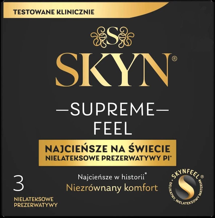 Ультратонкие безлатексные презервативы SKYN Supreme Feel 3 шт, 0,035 мм, естественная текстура кожи фото 3