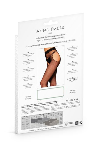 Колготки-панчохи з поясом Anne De Ales MORGANE T3 Black, дрібна сіточка, з доступом фото 3