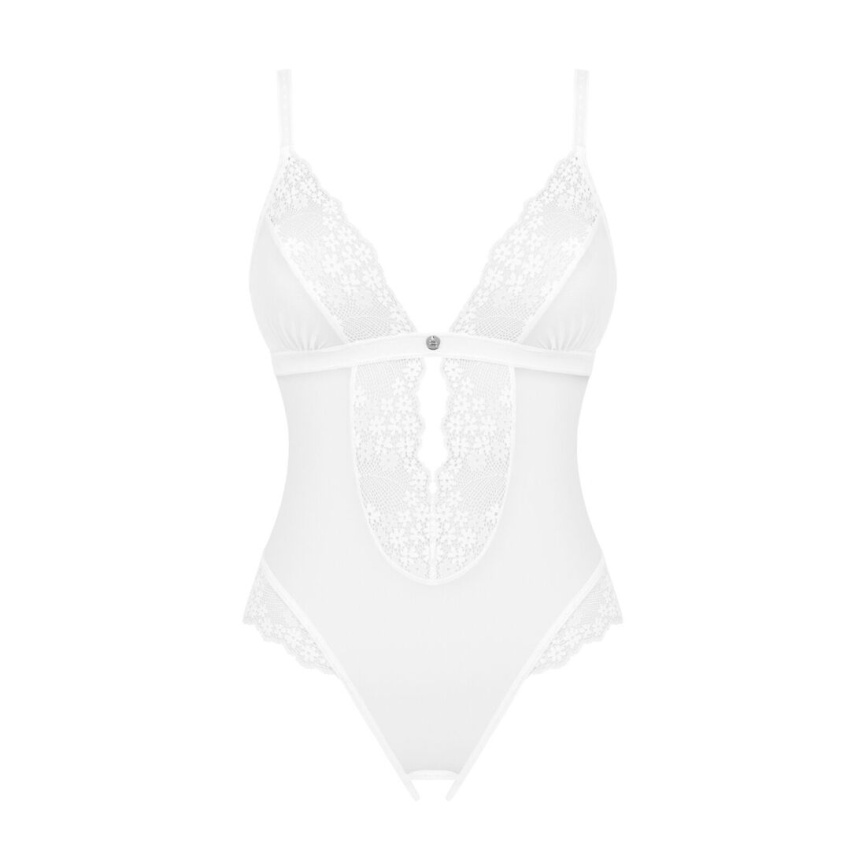 Еротичне напівпрозоре боді Obsessive Heavenlly crotchless teddy XL/2XL, з доступом фото 8