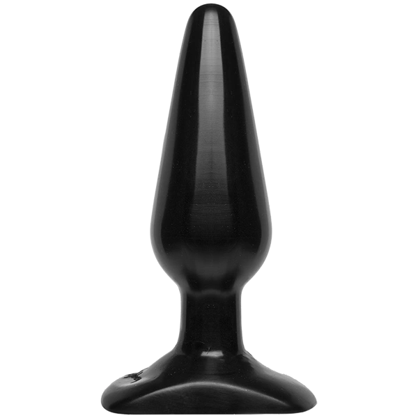 Анальная пробка Doc Johnson Smooth Classic Medium - Black, макс. диаметр 3,8см фото 1