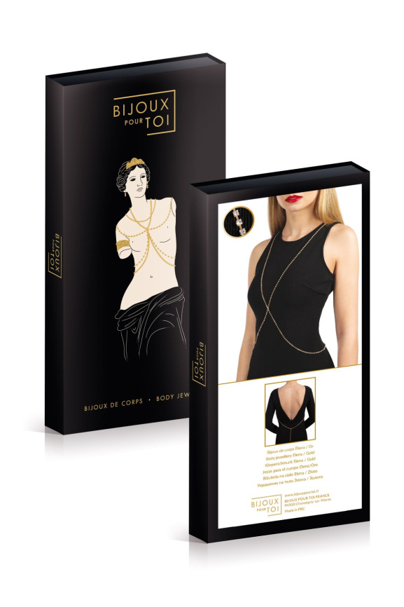Золотистий ланцюжок для бюста Bijoux Pour Toi – Elena Gold зі стразами фото 3