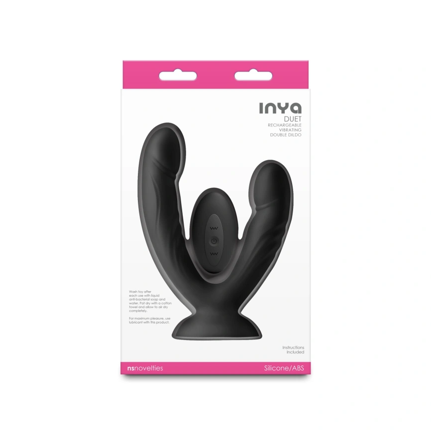 Двойной дилдо с вибрацией NS Novelties INYA - Duet - Black фото 4