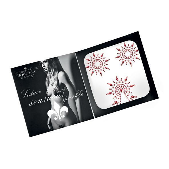 Пестіс з кристалів Petits Joujoux Gloria set of 3 - Red, прикраса на груди та вульву фото 3