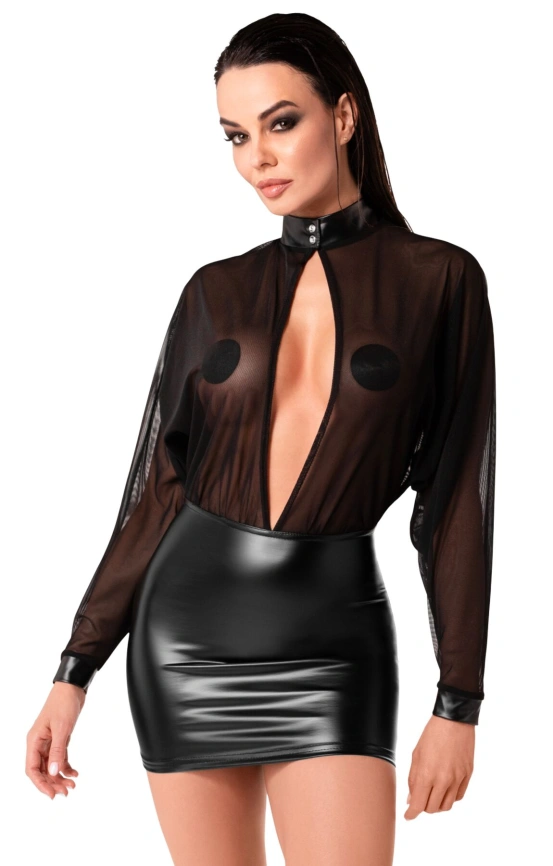 Платье Noir Handmade F348 Powerwetlook and tulle dress - L фото 2
