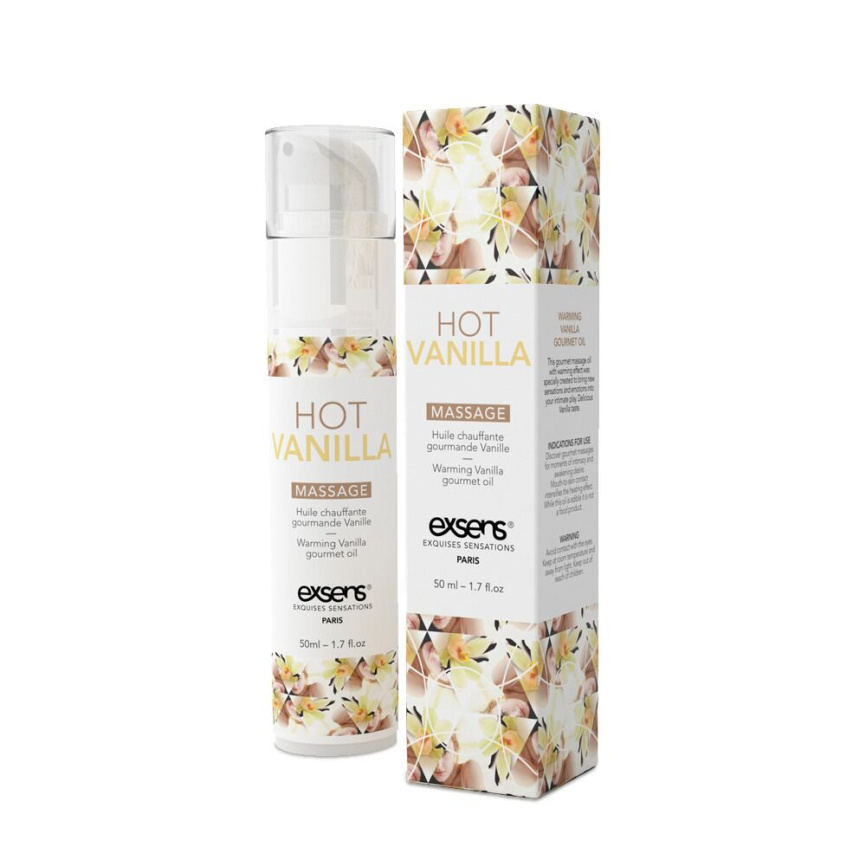 Масажна олія EXSENS Hot Vanilla 50мл розігрівальна, без цукру, без парабенів, їстівна фото 7