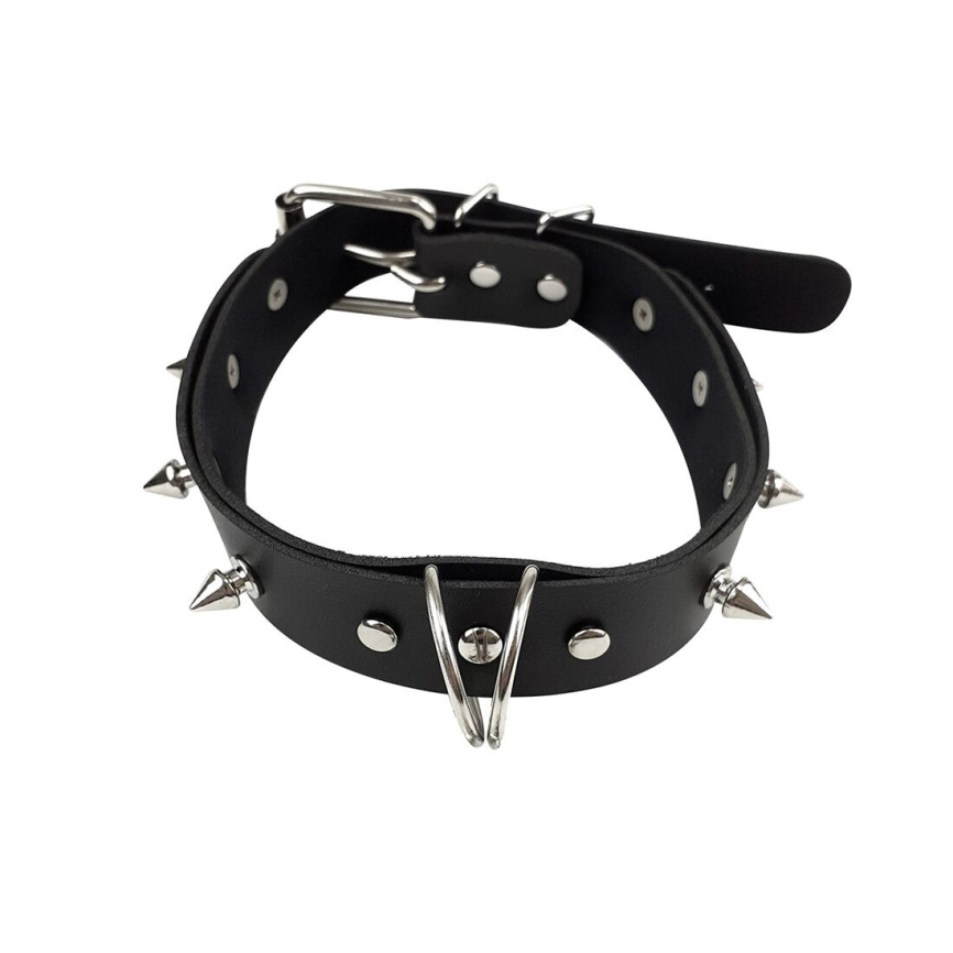 Нашийник з шипами та повідцем Art of Sex - Collar Spikes and Leash фото 2