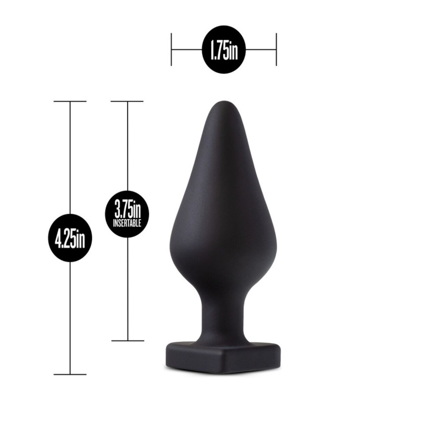 Анальна пробка Blush Temptasia – Fuck Me Anal Plug – Black, основа у вигляді сердечка фото 2