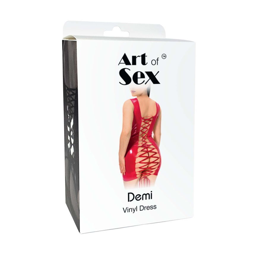 Лакована сукня на шнурівці Art of Sex - Demi, колір чорний з ефектом голограми, XS-M фото 3