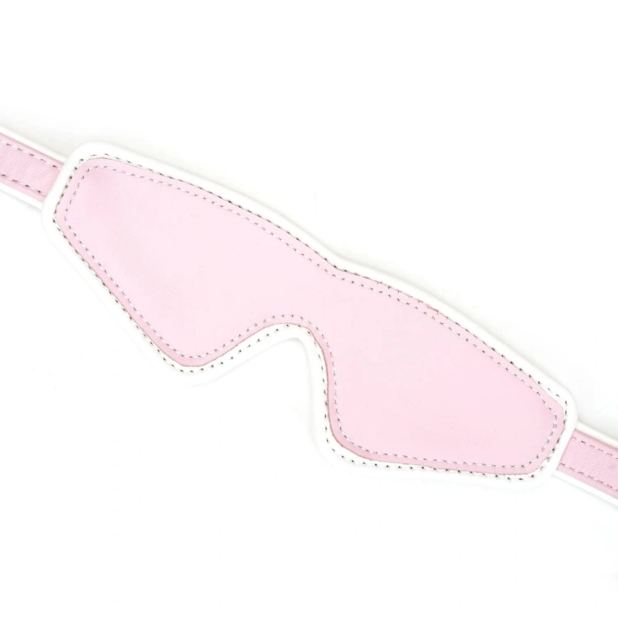 Кожаная маска на глаза Liebe Seele White & Pink Fairy Goat Leather Blindfold фото 3