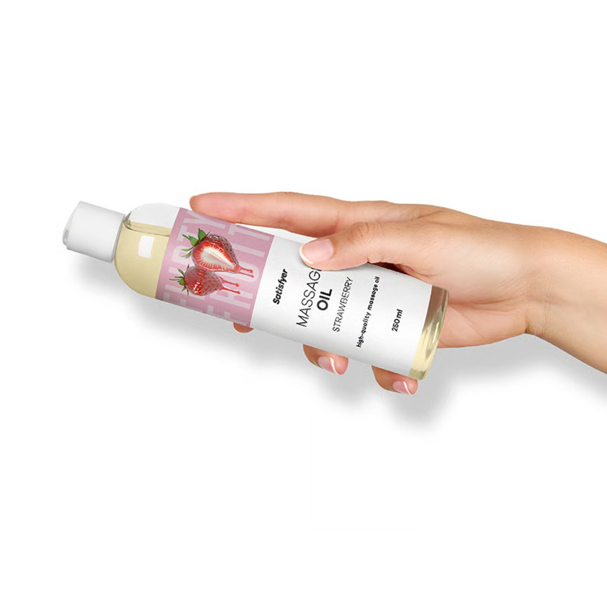Розпродаж!!! Масажна олія Satisfyer Massage Oil Strawberry 250 мл (термін 30.04.2027) фото 6