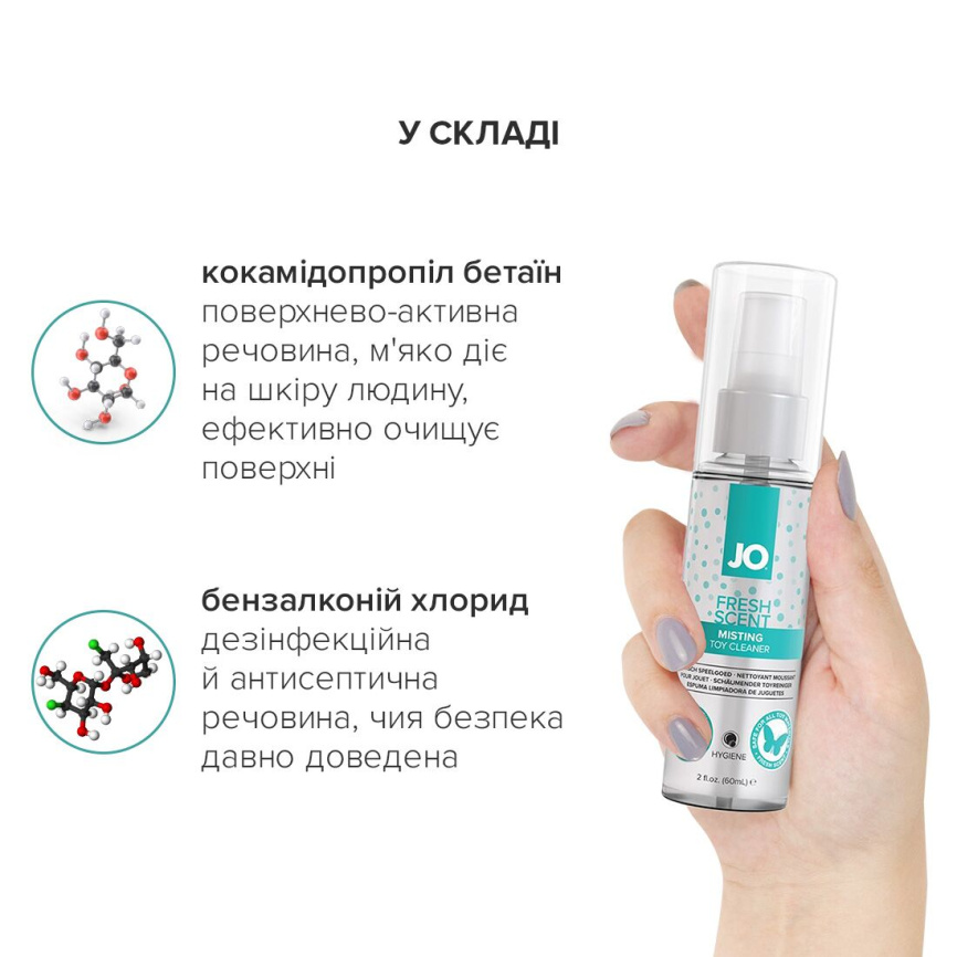 Засіб для чищення JO Fresh Scent Misting Toy Cleaner (60 мл) з ароматом свіжості фото 4