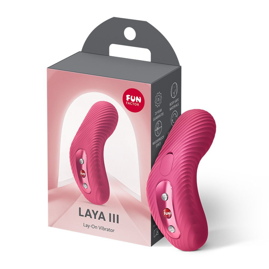 Накладний вібратор Fun Factory LAYA III Raspberry, ефект постукування пальцем фото 3