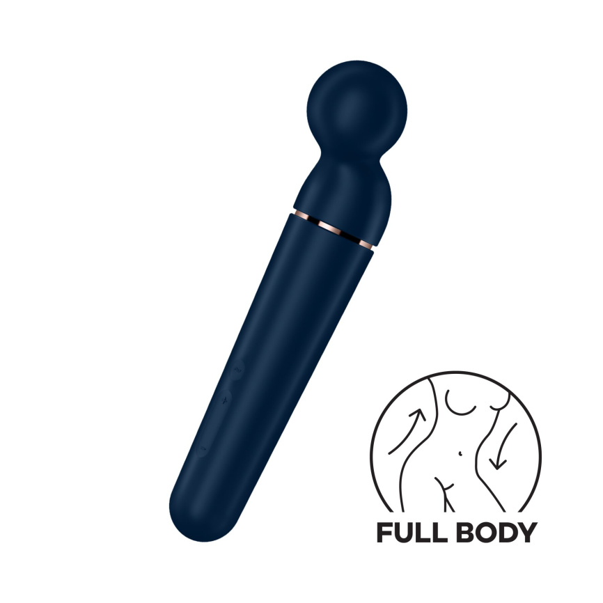 Вібромасажер Satisfyer Planet Wand-er Blue/Rosegold, дуже потужний, бездротовий фото 1