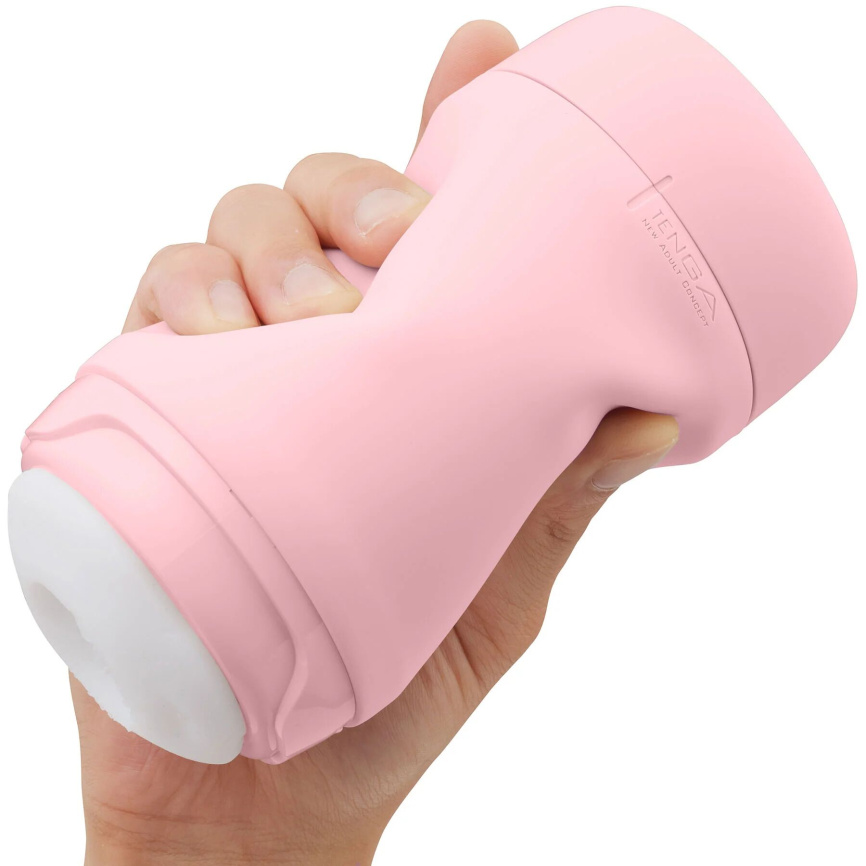Мастурбатор TENGA PUFFY Strawberry Pink, ультрам’який матеріал, багаторазовий, наскрізний фото 6