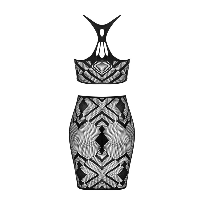 Еротичний напівпрозорий комплект Obsessive K101 top & skirt S/M/L, топ, спідниця фото 8