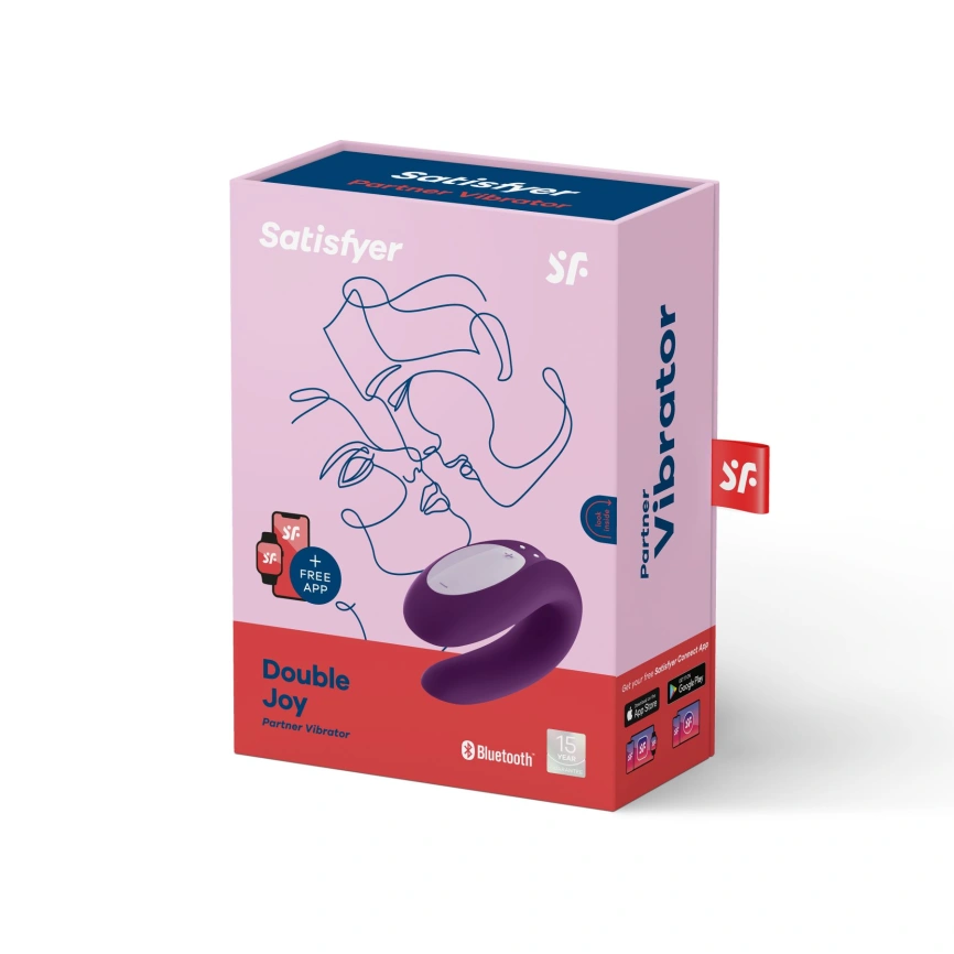 Смарт-вибратор для пар Satisfyer Double Joy Violet с широким клиторальным стимулятором фото 7
