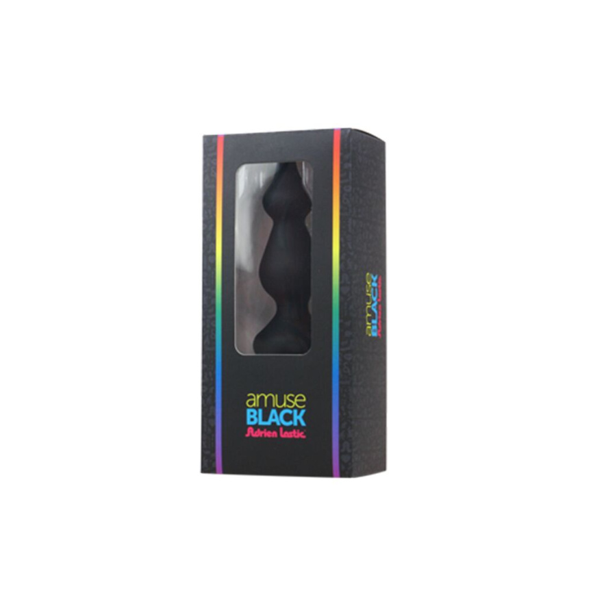Анальна пробка Adrien Lastic Amuse Mini Black (S) з двома переходами, макс. діаметр 3 см фото 3