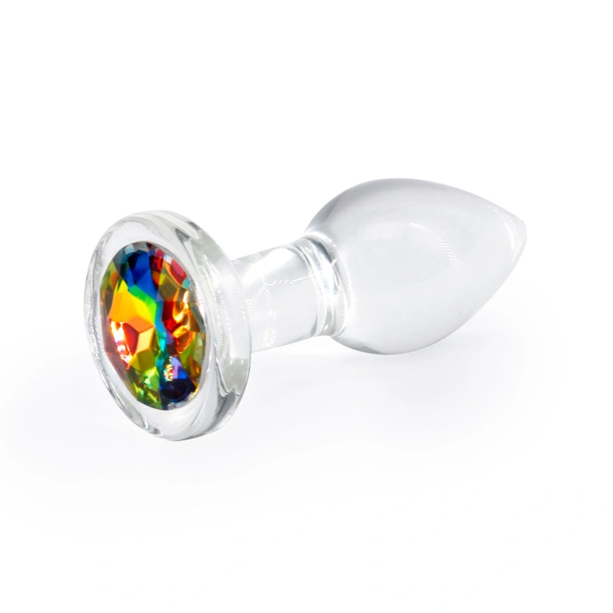Стеклянная анальная пробка NS Novelties Crystal - Desires - Rainbow Gem - Small фото 1