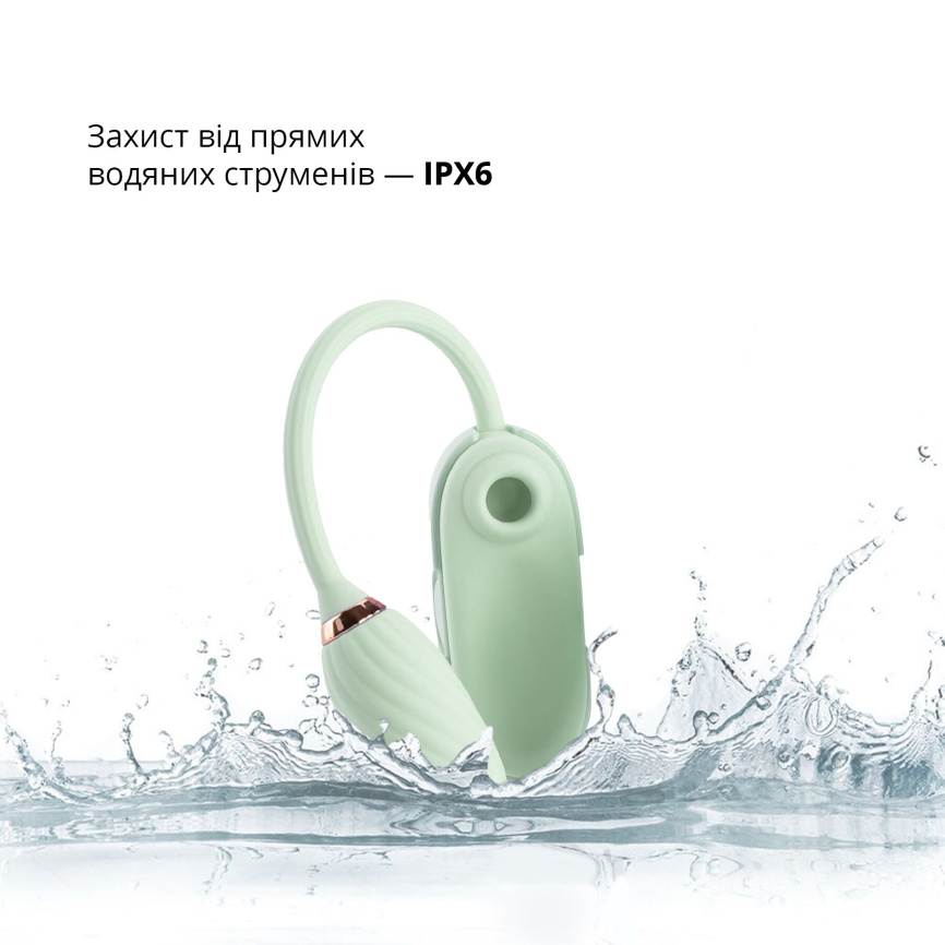 Вакуумний кліторальний стимулятор Otouch Louis Vibrate Teal з віброяйцем, у кейсі фото 14