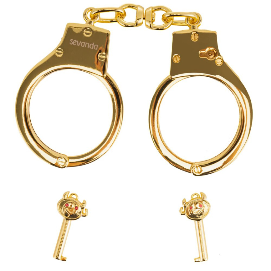 Наручники LOCKINK Pretty-sub Handcuffs, золотисті, металеві, можна відкрити без ключа фото 7