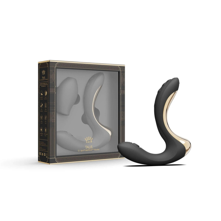 Вібратор-пульсатор з вакуумною насадкою Zalo – Talis G-Spot PulseWave Vibrator Obsidian Black фото 5