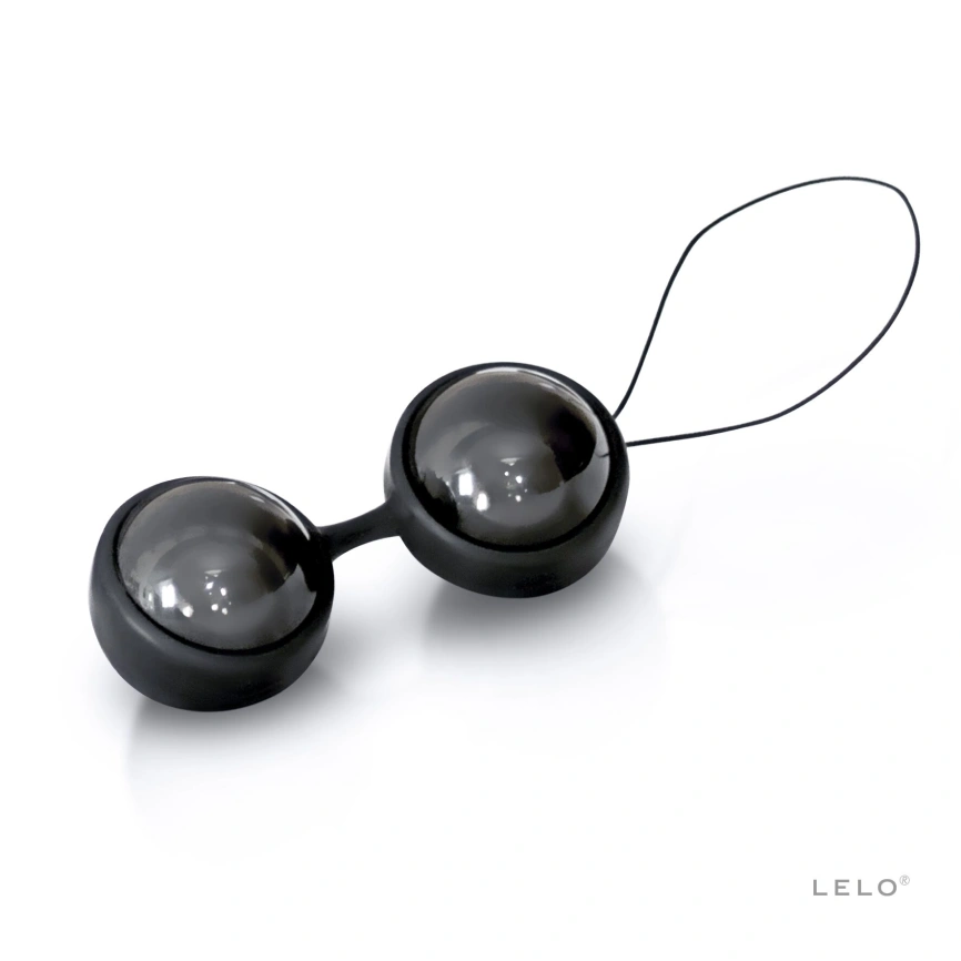 Вагинальные шарики LELO Luna Beads Noir Black, смещенный центр тяжести, диаметр 2,9 см, 2х37 г фото 1