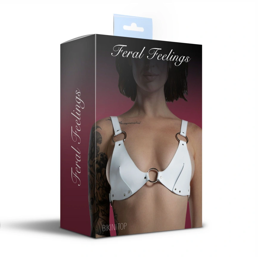 Лиф из натуральной кожи Feral Feelings - Bikini Top White фото 4