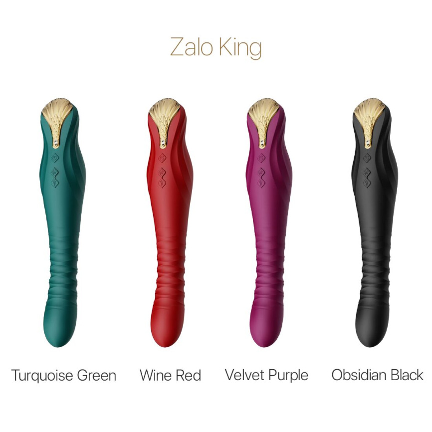 Смартвібратор-пульсатор Zalo — King Velvet Purple, кристал Swarovski фото 9