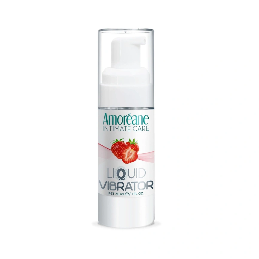 Лубрикант с эффектом вибрации Amoreane Med Liquid Vibrator Strawberry (30 мл) фото 1
