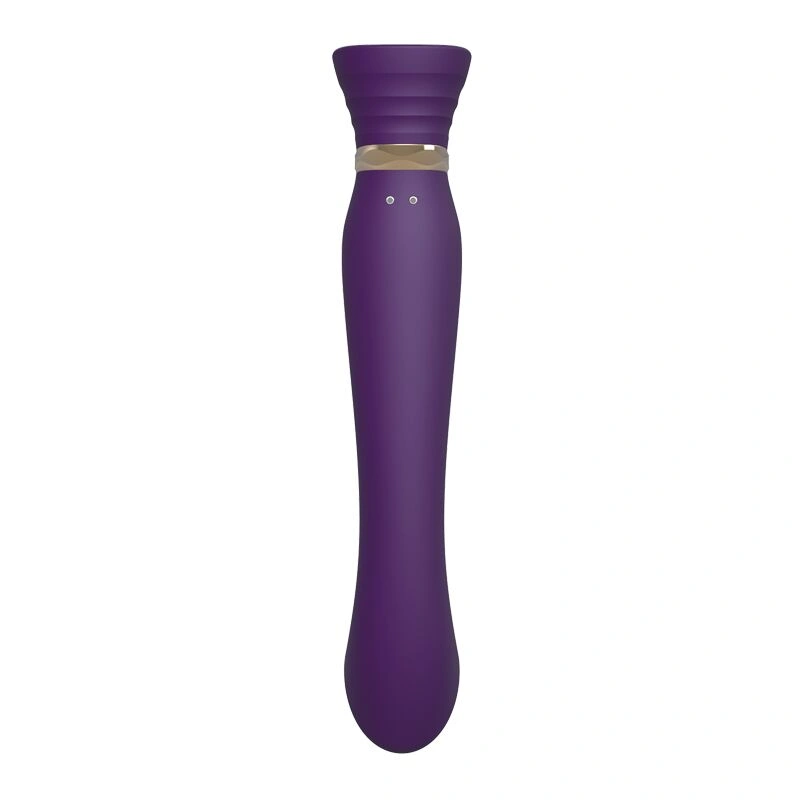 Смартвибратор 3в1 Zalo — Queen Set Twilight Purple, пульсирующая жемчужина и вакуум, кристалл Swarovski фото 5