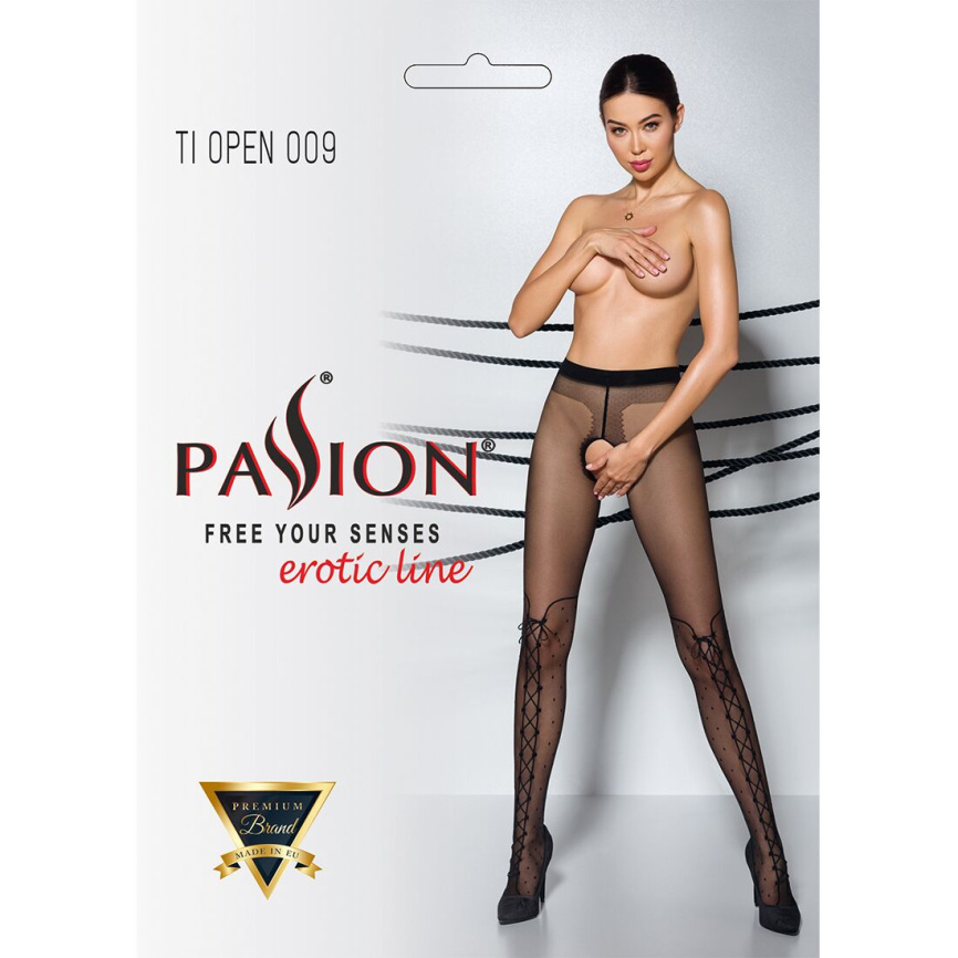 Колготки з відкритим доступом, імітація ботфорт Passion TIOPEN 009 3/4 (20 den), black фото 5